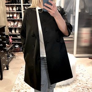 Shiny 3/4 sleeve satin look belted jacket size M